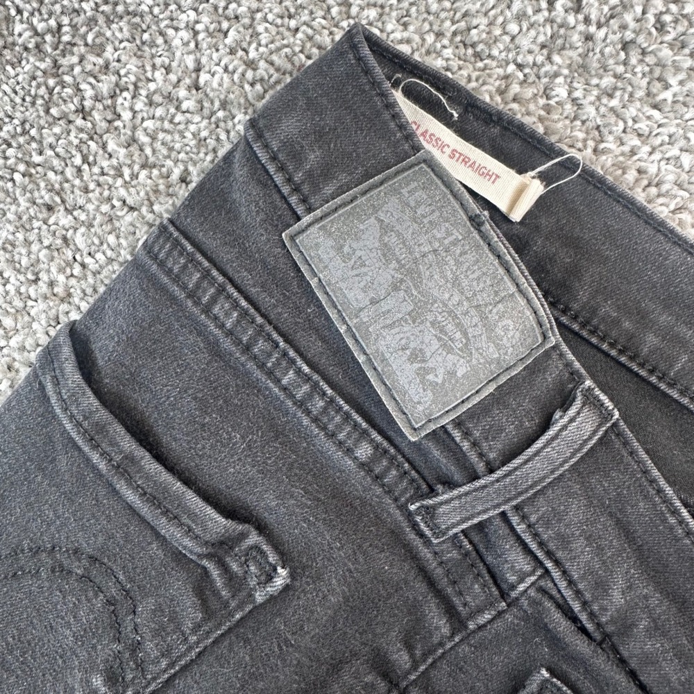 Levis Classic Straight Jeans Womens 4 Black Denim Dark Wash Street Indie Grunge